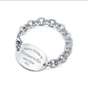 Return to Tiffany Co Oval tag bracelet Tiffany and Co Sterling Silver